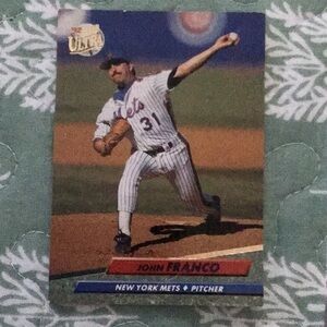 NEW YORK METS JOHN FRANCO CARD, ‘92 FLEER BASEBALL CARD